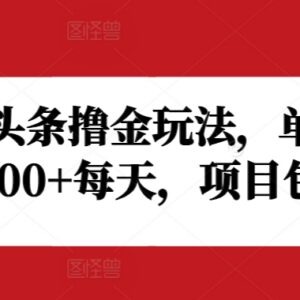 2024头条野路子撸金实操玩法 单号日赚20-200+新手可做包落地-雨叶虚拟资源网