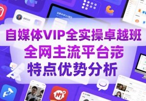 自媒体VIP全实操卓越班 主流平台特点优势及运营技巧全解析-雨叶虚拟资源网