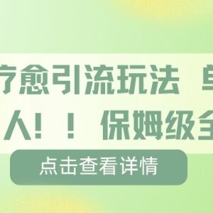 疗愈赛道保姆级引流全流程教程 单条内容可引流上百人-雨叶虚拟资源网
