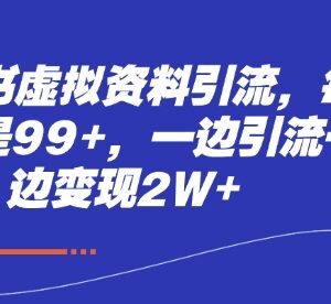 小红书虚拟资料引流玩法详解 实现日均获客99+月变现超2万-雨叶虚拟资源网