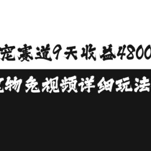 2024萌宠赛道9天收益4800元 AI宠物免视频玩法详细拆解-雨叶虚拟资源网
