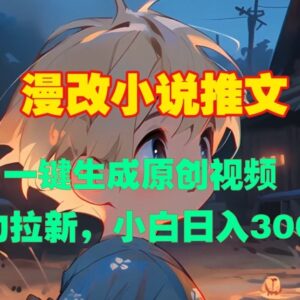 漫改小说推文一键生成原创视频 小白拉新赚钱实操攻略-雨叶虚拟资源网