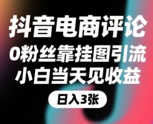 零粉丝靠抖音评论引流赚佣金 小白零门槛操作当日即可见收益-雨叶虚拟资源网