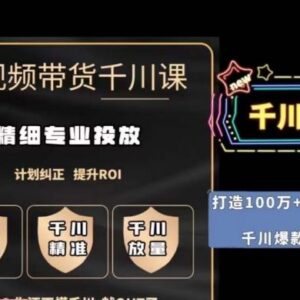 千川专业投放系统教程 短视频带货精细化投流提升ROI技巧-雨叶虚拟资源网