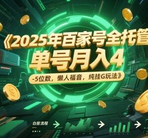 2025年百家号全托管玩法揭秘 低门槛单号月入4-5位数指南-雨叶虚拟资源网