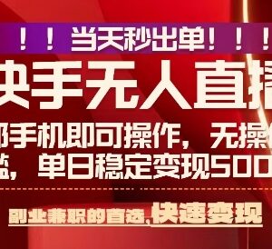 2025快手零违规无人直播新玩法 手机操作上手快当日可获收益-雨叶虚拟资源网