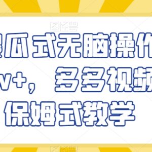 多多视频傻瓜式带货保姆级教程 零基础操作可稳定月入过万-雨叶虚拟资源网