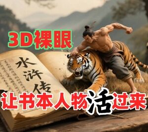 书本人物裸眼3D视频保姆级教程 高流量新玩法操作指南-雨叶虚拟资源网