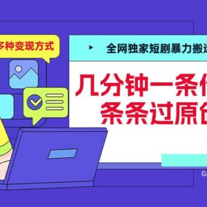 2024短剧搬运过原创技巧 多变现路径副业项目实操教程-雨叶虚拟资源网