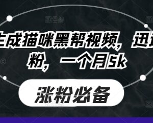 利用即梦AI生成猫咪黑帮短视频 快速起号涨粉实现月入五千-雨叶虚拟资源网