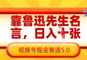 鲁迅名言类视频号低门槛掘金玩法 零基础操作变现全教程-雨叶虚拟资源网