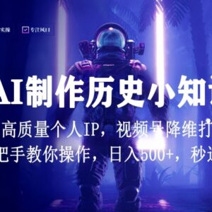 AI制作视频号历史小知识 打造原创个人IP盈利实操教程-雨叶虚拟资源网