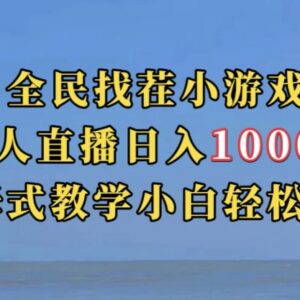 抖音全民找茬小游戏半无人直播玩法 低门槛新手易上手日入千元-雨叶虚拟资源网