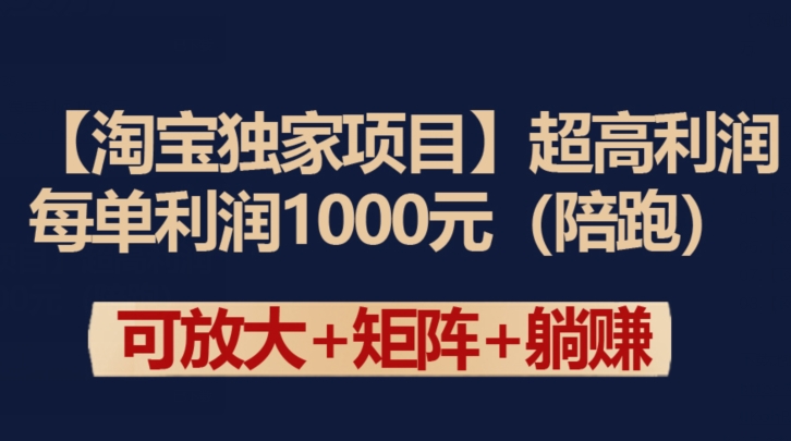 淘宝高利润项目全流程教程 单均利润1000元运营玩法解析
