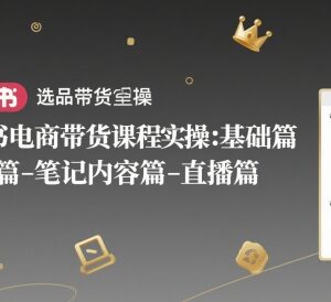 小红书电商带货实操全流程课 覆盖选品店铺笔记直播全模块-雨叶虚拟资源网