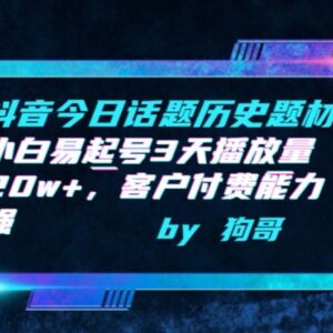 抖音历史题材账号起号全攻略 新手小白3天破20w播放实操方法-雨叶虚拟资源网