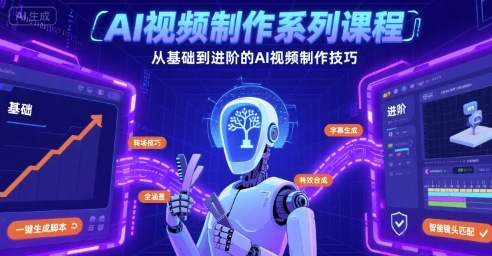 AI视频制作从基础到进阶系列课程 全场景实用技巧全覆盖