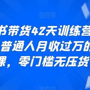 小红书42天带货2.0训练营 零门槛无压货普通人副业增收实操课程-雨叶虚拟资源网