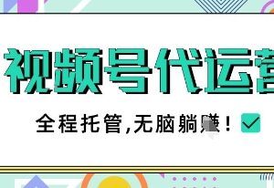 视频号代运营托管合作模式解析 零操作单月变现方法详解-雨叶虚拟资源网