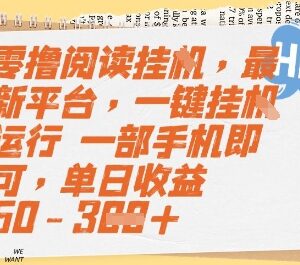 2024全新挂机阅读首码项目 单手机全自动操作收益玩法解析-雨叶虚拟资源网