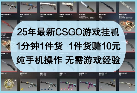 2025年CSGO游戏搬砖赚钱项目详解 无经验手机即可操作
