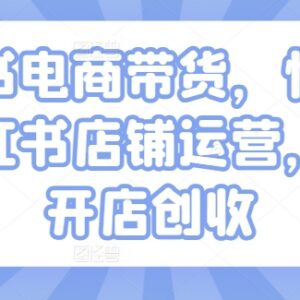 小红书电商店铺运营全流程教程 从开店到带货创收实操指南-雨叶虚拟资源网