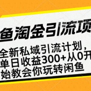 2025闲鱼淘金私域引流实操 零基础做副业可赚全职水平工资-雨叶虚拟资源网