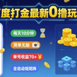 2024百度0撸打金最新玩法分享 每天10分钟单号收益可达70+-雨叶虚拟资源网