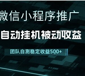 微信小程序推广3.0玩法详解 低门槛操作实现长期稳定睡后收入-雨叶虚拟资源网