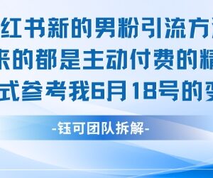 小红书男粉引流实操方法 可日引上百精准男粉的实用技巧-雨叶虚拟资源网