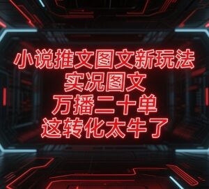 小说推文实况图文新玩法实操 零粉丝零基础高转化上手教程-雨叶虚拟资源网