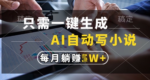 AI全自动写小说项目揭秘 一键生成百万字可获万元月收益