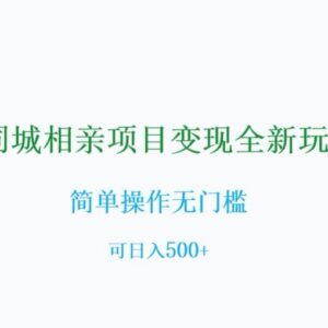 同城相亲全新变现玩法分享 0基础无门槛可操作日入500+-雨叶虚拟资源网