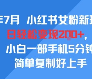 2025年7月小红书女粉运营新玩法 公域转私域低门槛变现操作教程-雨叶虚拟资源网