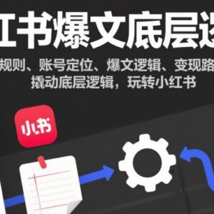 小红书从0到1运营教程：平台规则 爆文逻辑 变现方法全拆解-雨叶虚拟资源网