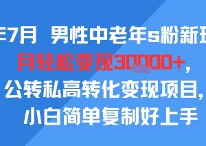 2025年7月中老年男粉公转私玩法 低门槛易上手变现项目-雨叶虚拟资源网