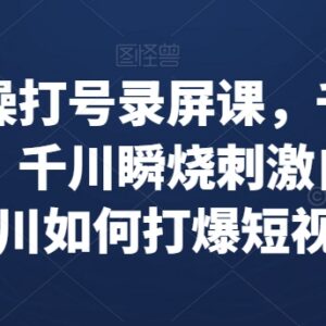 千川实操录屏课详解 打爆直播间短视频 瞬烧撬动自然流量技巧-雨叶虚拟资源网