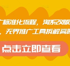 淘系改版后运营推广标准化流程 无界推广新品布局高阶玩法拆解-雨叶虚拟资源网