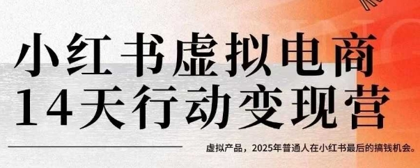 小红书虚拟电商14天变现训练营,虚拟产品,2025年普通人在小红书最后的搞钱机会(更新)