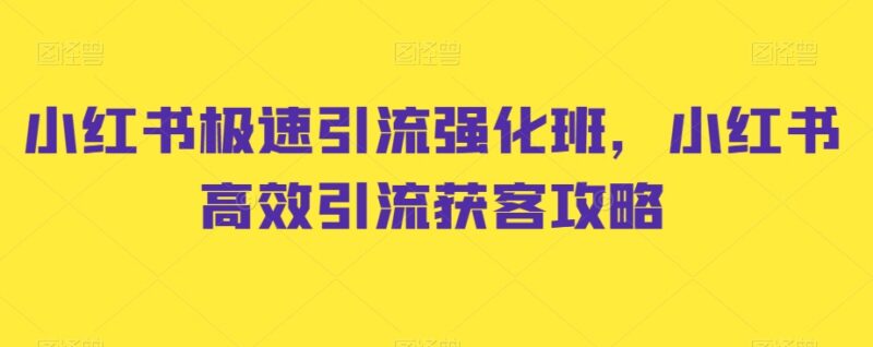 小红书高效引流获客攻略 爆款笔记打造全流程实操课程