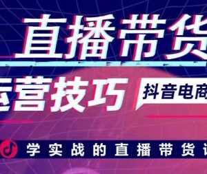 直播带货运营实战技巧汇总 全流程起号成交课程学习指南-雨叶虚拟资源网