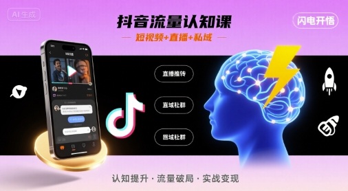抖音流量认知系统课 短视频直播私域运营全流程教学
