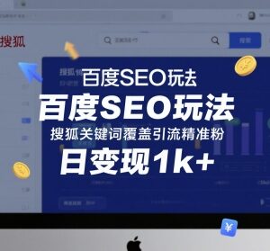 百度SEO实用玩法 搜狐关键词覆盖引流精准粉变现技巧分享-雨叶虚拟资源网