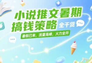 暑期小说推文副业搞钱全攻略 低门槛适合普通人的实操干货-雨叶虚拟资源网