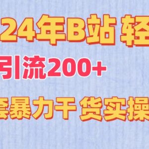 2024年B站引流实操教程 日引200+低投入高回报玩法全解析-雨叶虚拟资源网