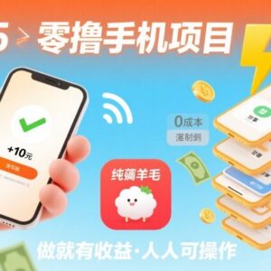 2025年无门槛零撸手机任务项目 20秒一单操作简单稳定日入200-雨叶虚拟资源网