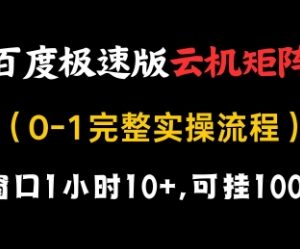百度极速版云机矩阵项目实操流程 单窗口小时收益10+可多开-雨叶虚拟资源网