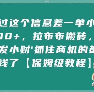 拉布布搬砖信息差赚钱保姆级教程 一单可赚400元实操玩法分享-雨叶虚拟资源网
