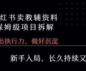 小红书售卖小学教辅虚拟资料 保姆级项目全流程实操拆解-雨叶虚拟资源网