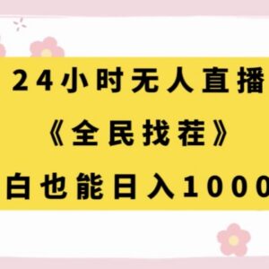 24小时无人直播推广全民找茬游戏 零基础小白也能轻松赚收益-雨叶虚拟资源网